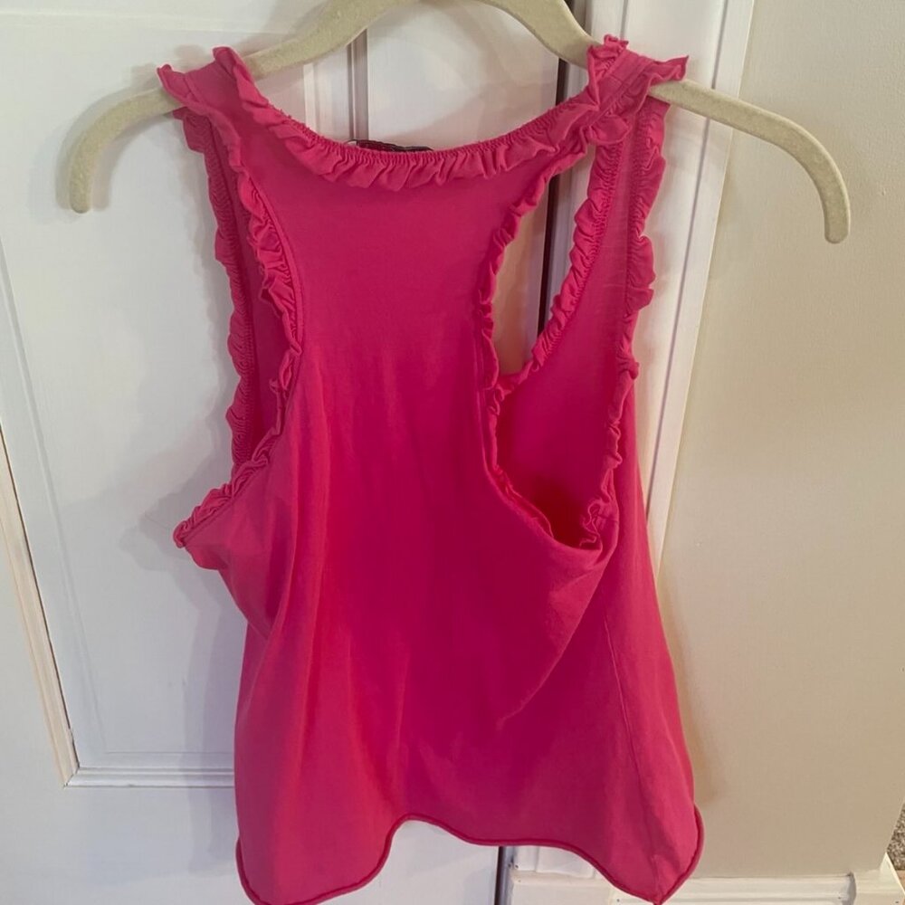 Michael Stars Pink Ruffle Tank Size Small - Picture 2 of 3